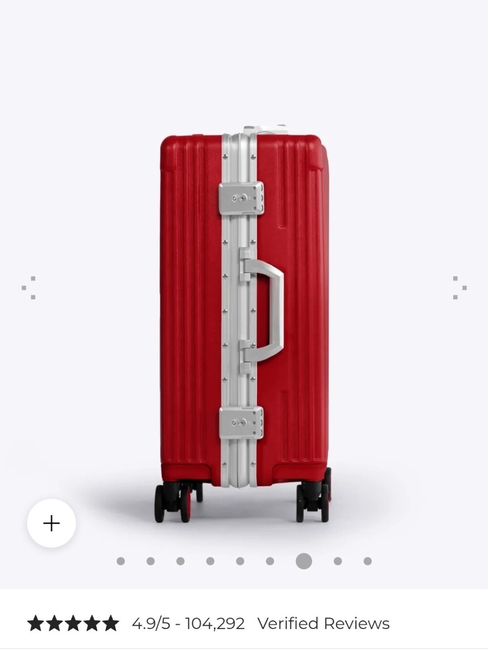 Award-winning NOBL Hardside Carry-On Luggage - Premium Travel Spinner - Red - Picture 3 of 9
